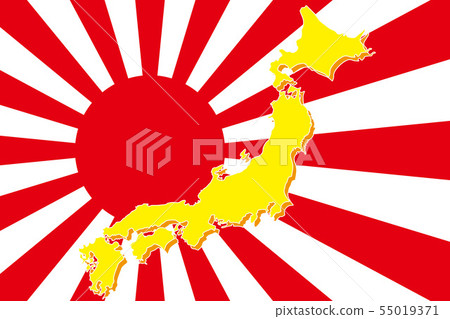 背景壁紙，矢量插圖，日本列島，地圖，日之丸，日本國旗，日本，免費材料，免費大小，國家 55019371