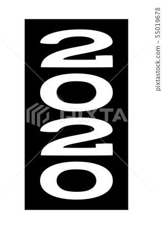 Black white vertical wide 2020 new year number Black white vertical wide 2020 new year number 55019678