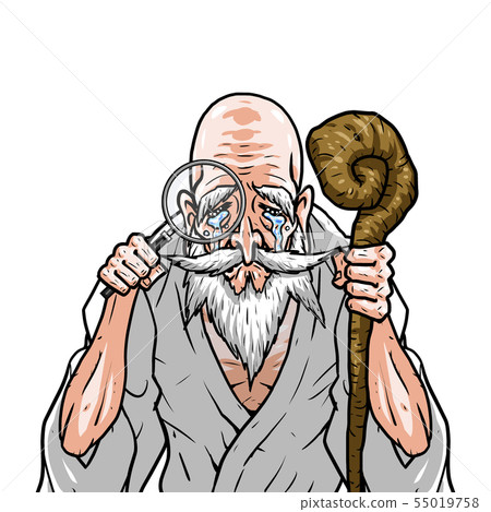 上帝白色和服左撇右放大鏡 55019758