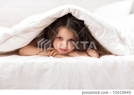 happy morning baby in bed. 55019949
