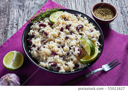 Caribbean Rice and Red Beans in a bowl 55021627