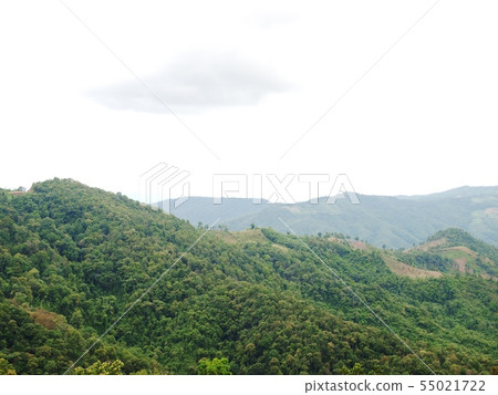 natural landscape view of green tropical mountain 55021722