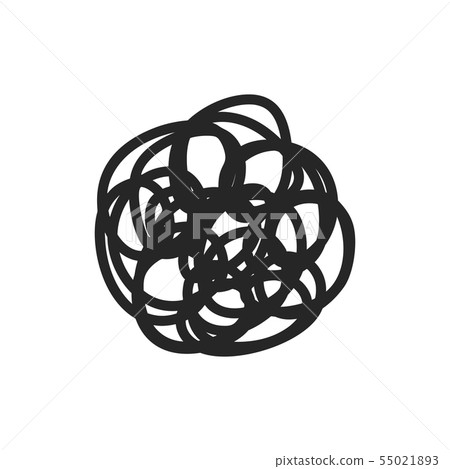Chaotic scribble line isolated on white background Chaotic scribble line isolated on white background 55021893