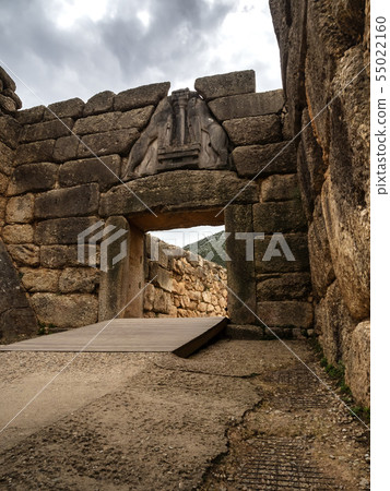 Lion gate of Mycenae, Greece, Bronze age monument 55022160