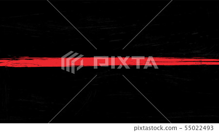 Thin red line flag with grunge paint trace - a Thin red line flag with grunge paint trace - a 55022493