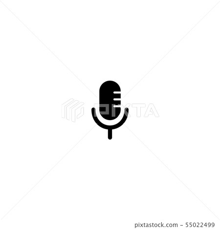 UI microphone black icon isolated on background. UI microphone black icon isolated on background. 55022499