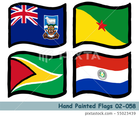 Hand drawn flag icon, Flag of Falkland Islands, Flag of Guiana, Flag of Guyana, Flag of Paraguay 55023439