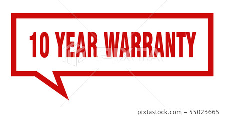 10 year warranty sign. 10 year warranty square 55023665