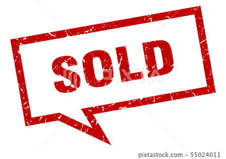 sold sign. sold square speech bubble. sold 55024011