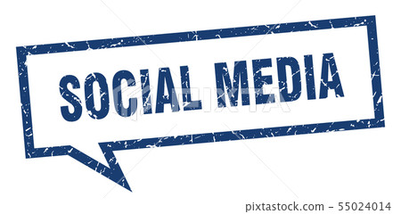 social media sign. social media square speech 55024014