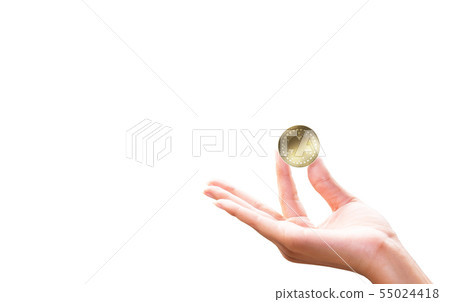 The handle holds a new silver coin. The third 55024418