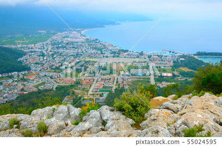 Mountain view to Kemer on a cloudy day Mountain view to Kemer on a cloudy day 55024595