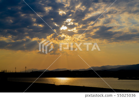 Chikugo River Evening landscape Chikugo River Evening landscape 55025036