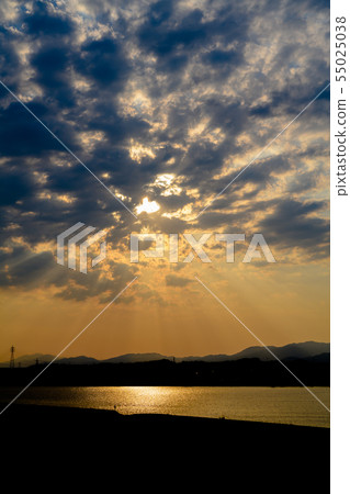 Chikugo River Evening landscape Chikugo River Evening landscape 55025038