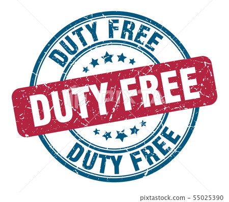duty free stamp. duty free round grunge sign. duty 55025390