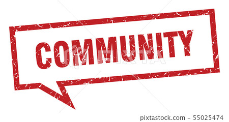 community sign. community square speech bubble. 55025474