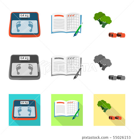 Vector illustration of diet and treatment icon. Collection of diet and medicine stock symbol for web Vector illustration of diet and treatment icon. Collection of diet and medicine stock symbol for web 55026153
