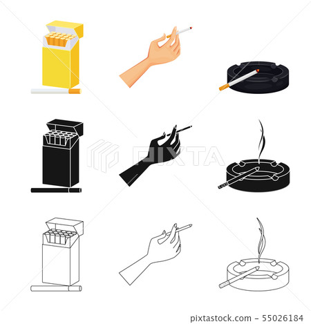 Vector design of refuse and stop icon. Set of refuse and habit stock symbol for web. Vector design of refuse and stop icon. Set of refuse and habit stock symbol for web. 55026184