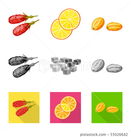 Isolated object of food and raw symbol. Set of food and nature stock symbol for web. Isolated object of food and raw symbol. Set of food and nature stock symbol for web. 55026682