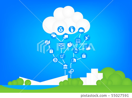 Town line illustration Town line illustration 55027591