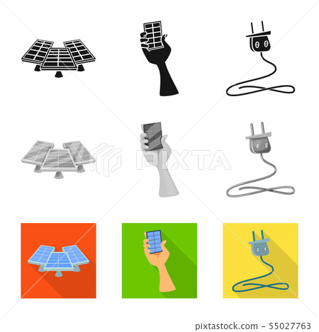 Isolated object of innovation and technology logo. Set of innovation and nature stock symbol for web 55027763