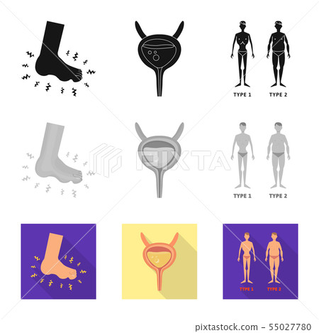 Isolated object of diet and treatment logo. Collection of diet and medicine vector icon for stock. 55027780