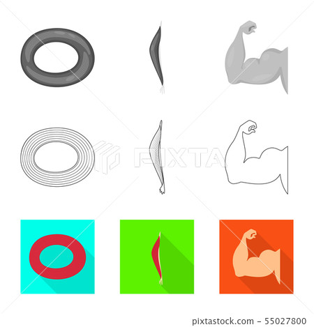 Isolated object of fiber and muscular icon. Collection of fiber and body stock vector illustration. 55027800