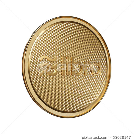 Concept of golden Libra coin with logo on front 55028147