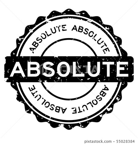 Grunge black absolute word round rubber seal stamp Grunge black absolute word round rubber seal stamp 55028384