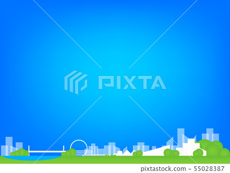 Town line illustration - Stock Illustration [55028387] - PIXTA