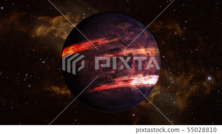 Dark exo planet with clubs of the atmosphere and 55028810