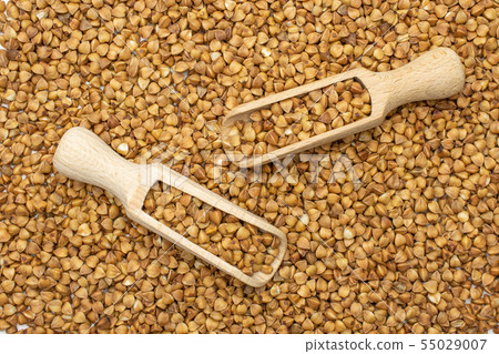 Raw buckwheat grain isolated 55029007