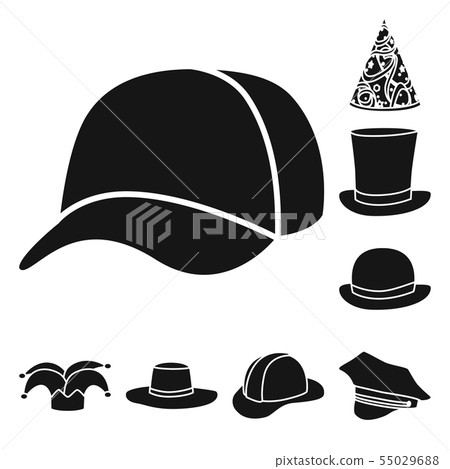 Vector illustration of beanie and beret sign. Set of beanie and napper vector icon for stock. Vector illustration of beanie and beret sign. Set of beanie and napper vector icon for stock. 55029688