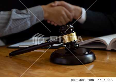 Business confident handshake and business people Business confident handshake and business people 55030009