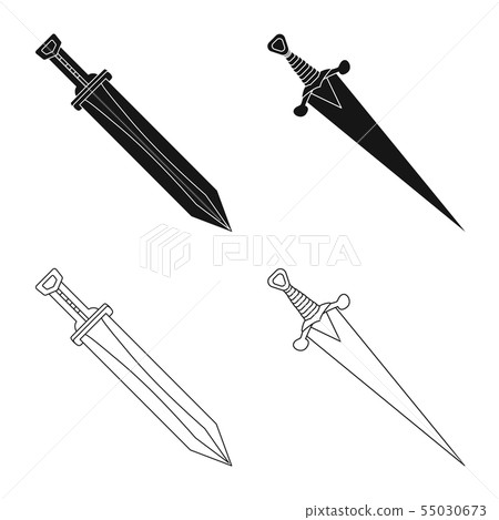 Isolated object of game and armor sign. Set of game and blade stock vector illustration. Isolated object of game and armor sign. Set of game and blade stock vector illustration. 55030673