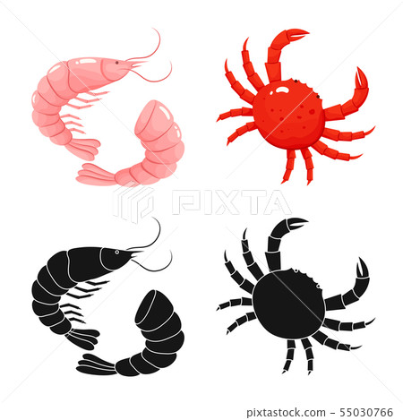 Vector illustration of fresh and restaurant logo. Collection of fresh and marine stock vector 55030766