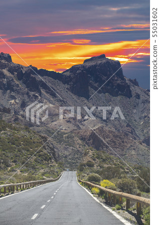 Mountain landscape on tropical island Tenerife, Mountain landscape on tropical island Tenerife, 55031602