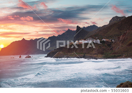 Mountain landscape on tropical island Tenerife 55031603