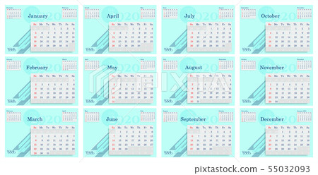 2020 Calendar planning with place for your logo 2020 Calendar planning with place for your logo 55032093