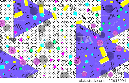 Pop art color background. Memphis pattern 55032094