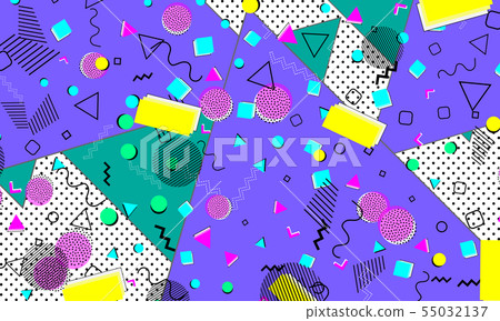 Pop art color background. Memphis pattern Pop art color background. Memphis pattern 55032137