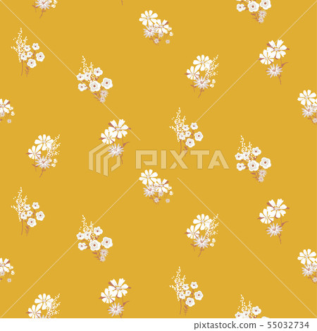 Flowers daisy vintage colors seamless vector pattern. 55032734