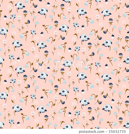 Flowers vintage tender colors seamless vector pattern. Flowers vintage tender colors seamless vector pattern. 55032735