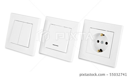white set of switches and sockets for European white set of switches and sockets for European 55032741