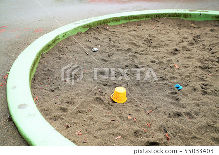 Sandbox on a rainy day 55033403