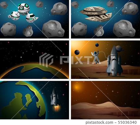 Large set of space scenes 55036340