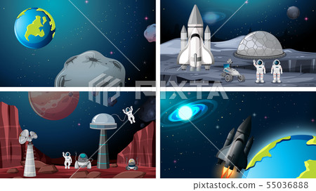 Set of space backgrounds 55036888