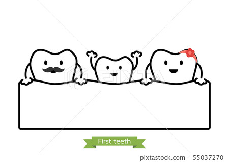 baby tooth in funny family - first teeth concept baby tooth in funny family - first teeth concept 55037270