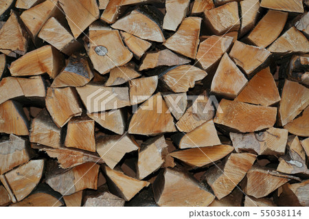 Close-up folded logs of wood of Caucasian Fagus 55038114