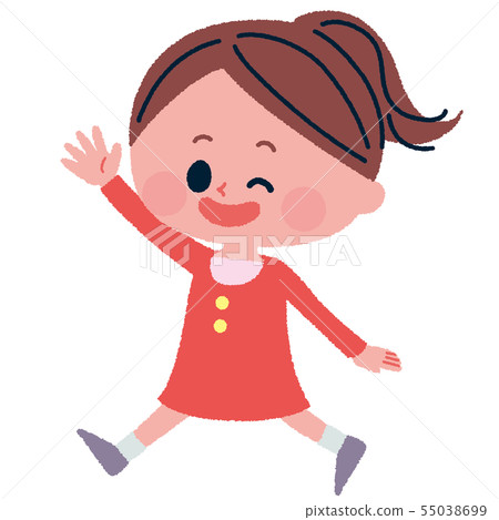 眨眼睛的女孩的例證 55038699